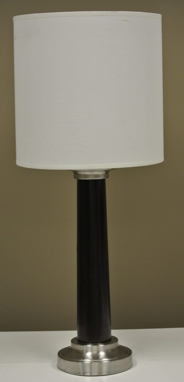 Satin Nickel-Wood Table Lamp