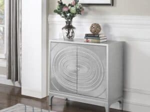 Chrome Circle Accent Cabinet