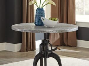 Silver Crank Dining Table (Counter 30″ or Bar Height 36″)