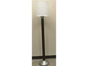 Satin Nickel-Wood Floor Lamp