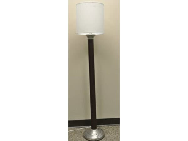 Satin Nickel-Wood Floor Lamp