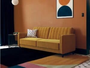 Atwater Lenna Gold Futon Sofa